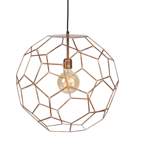 Hanglamp draadijzer Marrakesh dia.55xh.50m koper, L